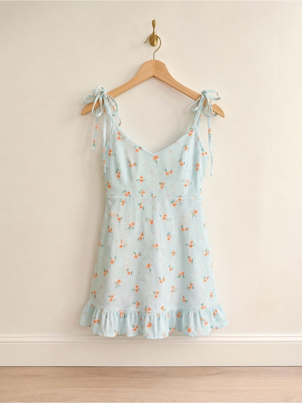 Billabong Floral Tie Shoulder Mini Dress S